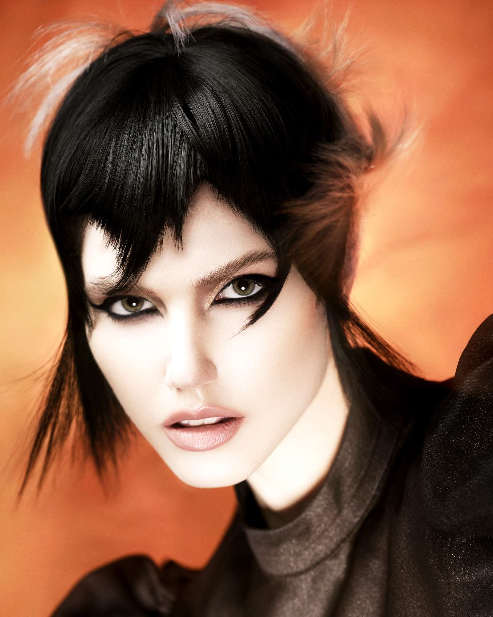 #OneShot collection #OneShot collection: black hair with orange colour against orange light